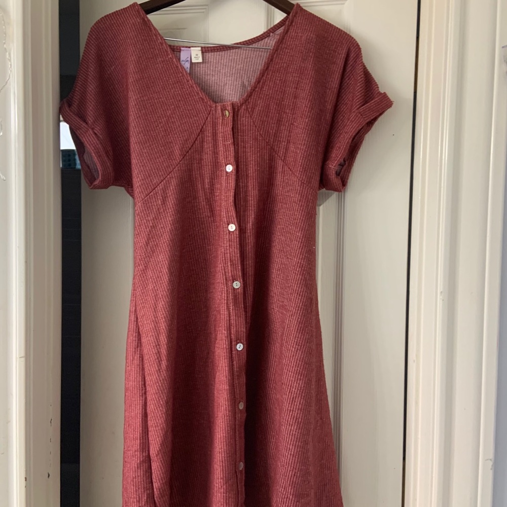casual red dress